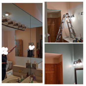Read more about the article Removed mirrors, repaired and painted wall